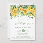Invitation Yellow Sage Green Floral Bridal Shower (Devant)