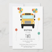 Invitation Yellow School Bus Kids Birthday Party (Devant)