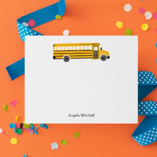 Invitation Yellow School Bus Personal Stationery