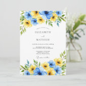 Invitation Yellow Sky Blue Gleaming Spring Wedding (Debout devant)