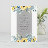 Invitation Yellow Slate Gray Elegant Spring Wedding (Debout devant)