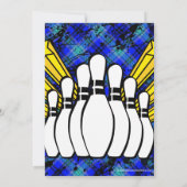 Invitation Yellow Stars Photo Bowling Party Anniversaire (Dos)