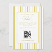 Invitation Yellow Stripes Elegant QR Code RSVP Summer Wedding (Dos)