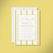 Invitation Yellow Stripes Elegant QR Code RSVP Summer Wedding