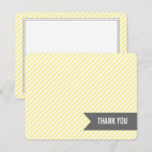Invitation Yellow Stripes Flat Merci Notes (Devant / Derrière)