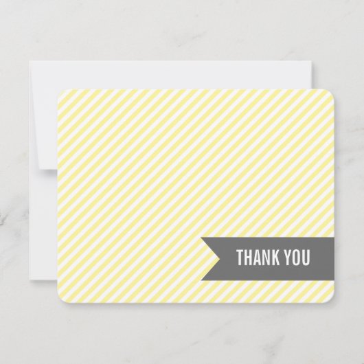 Invitation Yellow Stripes Flat Merci Notes (Devant)