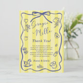 Invitation Yellow Stripes Italian Themed Ciao Baby Shower (Debout devant)