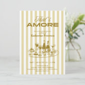 Invitation Yellow Stripes That's Amore Bridal Shower (Debout devant)