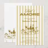 Invitation Yellow Stripes That's Amore Bridal Shower (Devant / Derrière)