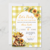 Invitation Yellow Sunflower Let's Party Baby Shower Invitatio (Devant)