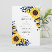 Invitation Yellow Sunflower Rustic Bloom Wedding (Debout devant)