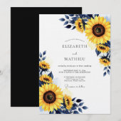 Invitation Yellow Sunflower Rustic Bloom Wedding (Devant / Derrière)