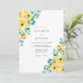Invitation Yellow Teal Vivid Spring Wedding (Debout devant)