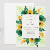 Invitation Yellow Vivid Botanical Spring Wedding (Devant / Derrière)