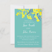 Invitation Yellow Wattle moderne simple art mariage (Devant)