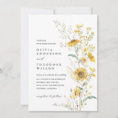 Invitation Yellow Wildflower Sunflower Wedding (Devant)