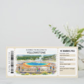 Invitation Yellowstone National Park Trip Boarding Pass (Debout devant)