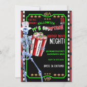 Invitation Yeux de Popcorn Squelette Soirée Cinéma Halloween (Devant)