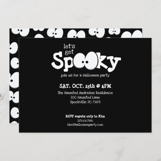 Invitation Yeux Fous Faisons-nous une Halloween Épouvantable  (Devant / Derrière)