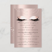 Invitation Yeux Pailletés Rose Gold Mariage Douce 16ème (Devant / Derrière)