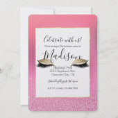 Invitation Yeux rose or (Devant)