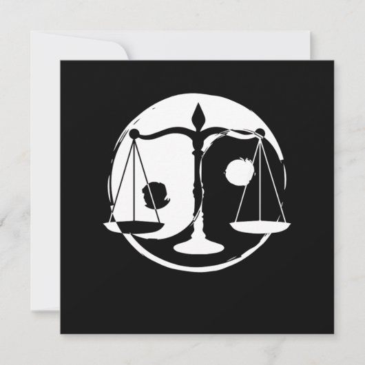Invitation Yin Yang Harmony Lawyer Libra Zodiac Sign Zen Cade (Devant)