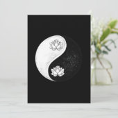 Invitation Yin Yang Lotus Harmonie Fleur Noir Et Blanc Cadeau (Debout devant)