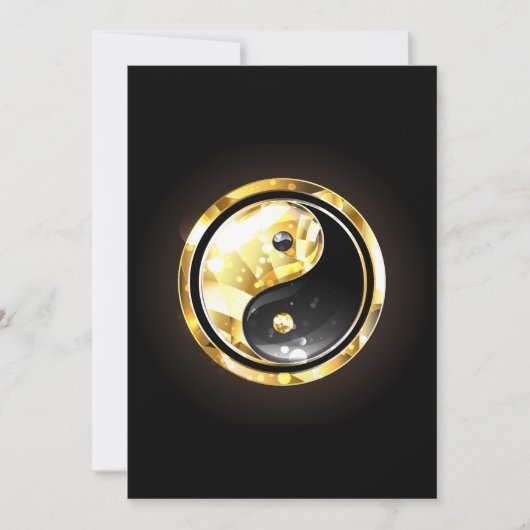 Invitation Yin Yang or sur noir (Devant)