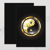Invitation Yin Yang or sur noir (Devant / Derrière)