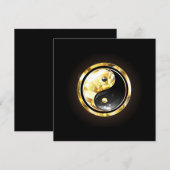 Invitation Yin Yang or sur noir (Devant / Derrière)