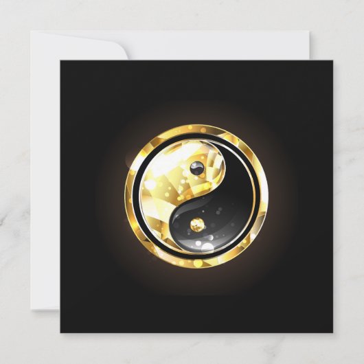 Invitation Yin Yang or sur noir (Devant)