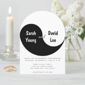 Invitation Yin Yang Simple Black and White Arch Wedding