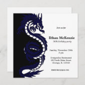 Invitation Ying Yang Dragon thème d'anniversaire (Devant / Derrière)