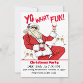Invitation Yo What Fun Hip Père Noël Christmas Party Invitati (Devant)
