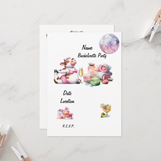 Invitation Yoga Bachelorette (Devant/Arrière en situation)