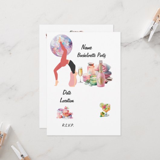 Invitation Yoga Bachelorette (Devant/Arrière en situation)