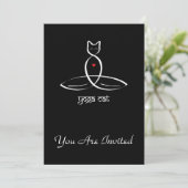Invitation Yoga Cat - texte de style sanscrit. (Debout devant)