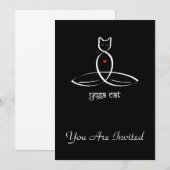 Invitation Yoga Cat - texte de style sanscrit. (Devant / Derrière)