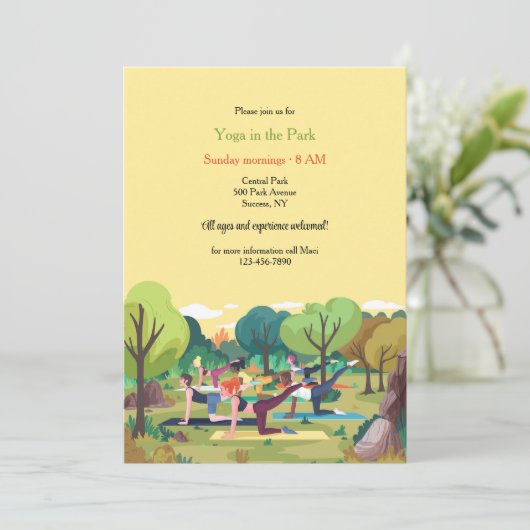 Invitation Yoga dans le parc (Debout devant)