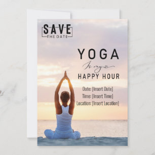 Invitation Yoga est mon happy hour Femme posant yoga