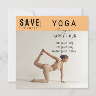 Invitation Yoga est mon happy hour Femme posant yoga