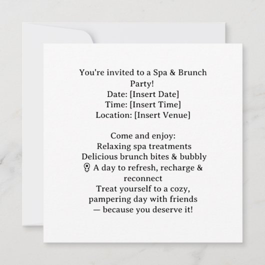 Invitation Yoga et Brunch (Dos)