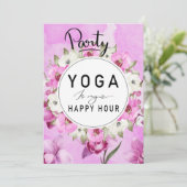 Invitation Yoga happy hour avec eau d'orchidée violette rose (Debout devant)