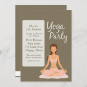 Invitation YOGA PARTY Anniversaire Exercice Stretching Invita (Devant / Derrière)