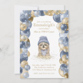 Invitation Yorkie Deux mignonette Marine Bleu Bleu Bleu Bleu (Devant)