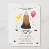 Invitation Yorkie Lets Chien Pawty Chien Chiot Puppy Annivers (Devant)
