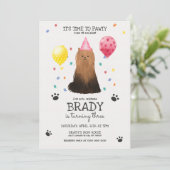 Invitation Yorkie Lets Chien Pawty Chien Chiot Puppy Annivers (Debout devant)