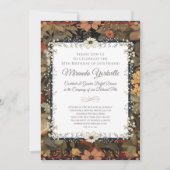 Invitation Yorkie ou Silky Terrier William Morris Style (Devant)