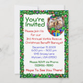 Invitation Yorkshire Terrier Cadeaux de Noël (Dos)