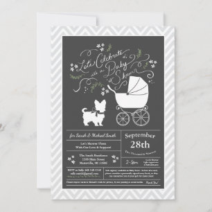 Invitation Yorkshire Terrier Chien Baby Douche Genre Neutre
